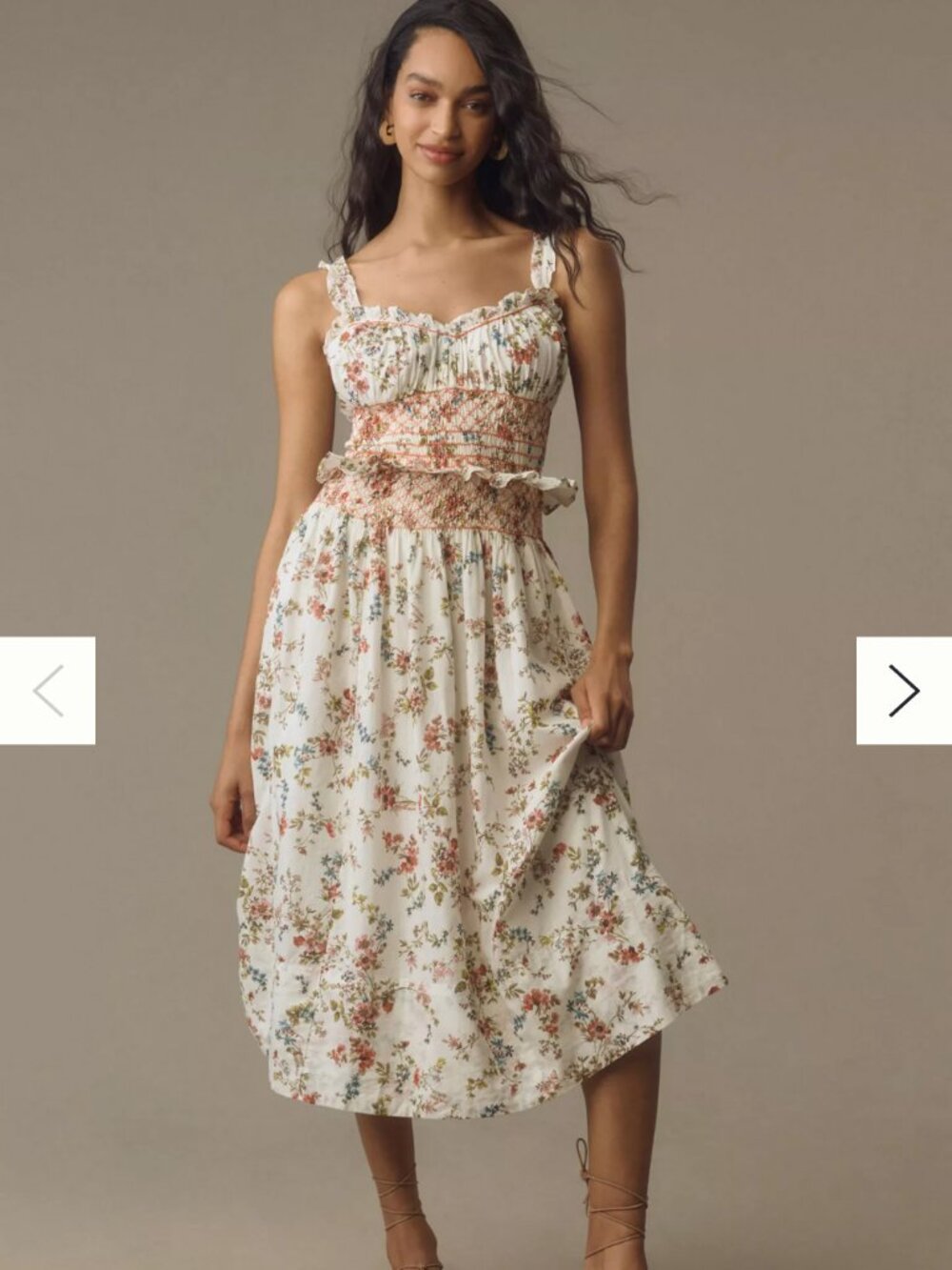 Anthropology 100% cotton medium floral dress